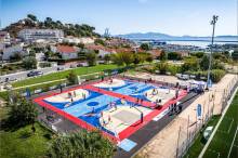 Terrains de basket construits par la Caisse d'Épargne dans le quartier de l'Estaque à Marseille 16ème
